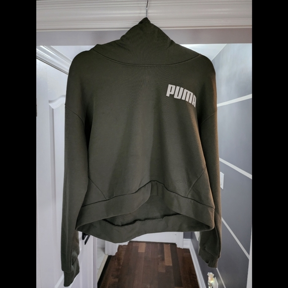 Puma Women's Pull Over Hoodie. Army Green. Size L. - Picture 1 of 6
